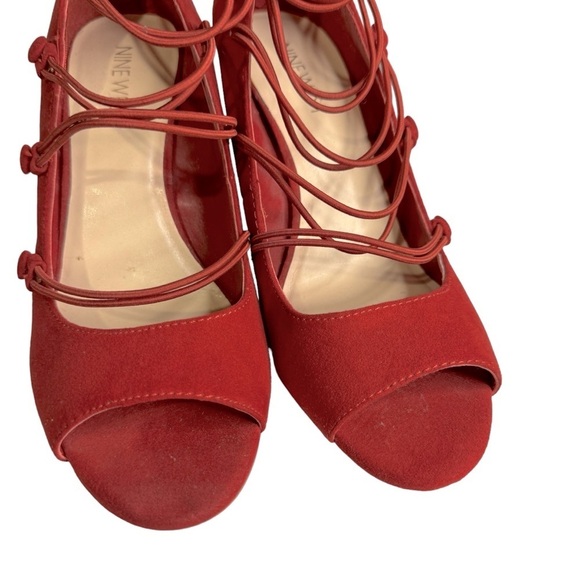 Nine West Nulywed faux suede red heels stilettos women’s shoes 6.5 - Picture 8 of 14
